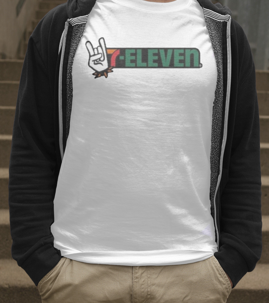 7-Eleven Rock On Devil Horns Hand Gesture T-Shirt