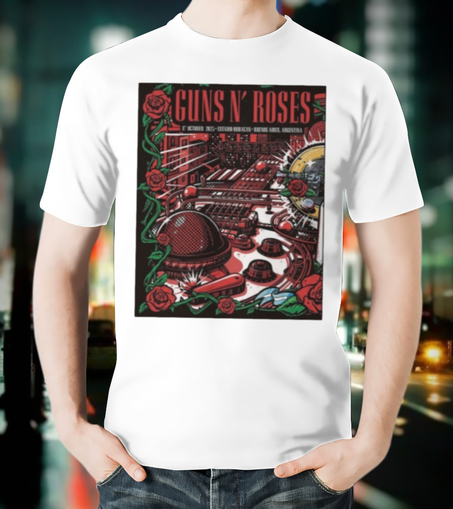 Guns N’ Roses Estadio Huracán 1st October 2025 Buenos Aires Argentina T-Shirt