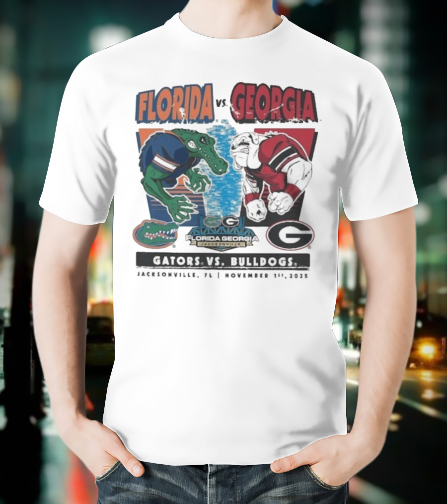 Florida Vs Georgia Gators Vs Bulldogs 2025 Jacksonville Matchup T-Shirt