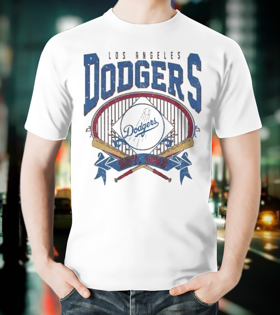Los Angeles Dodgers Est 1883 Vintage MLB Baseball Dodgers Retro Style T-Shirt