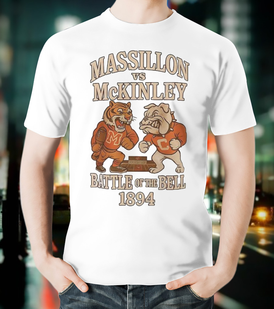 Massillon Vs McKinley Battle Of The Bell 1894 Tiger Vs Bulldog Rivalry T-Shirt