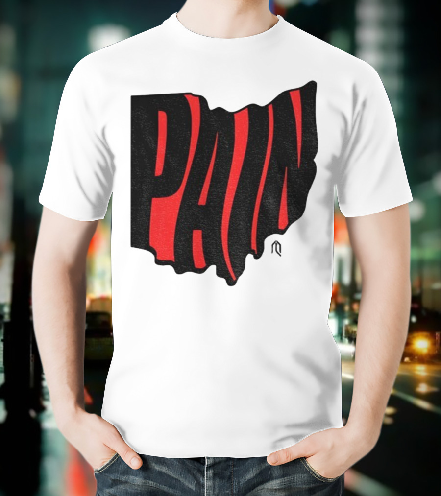 Ohio State Buckeyes Football Pain Map Design T-Shirt