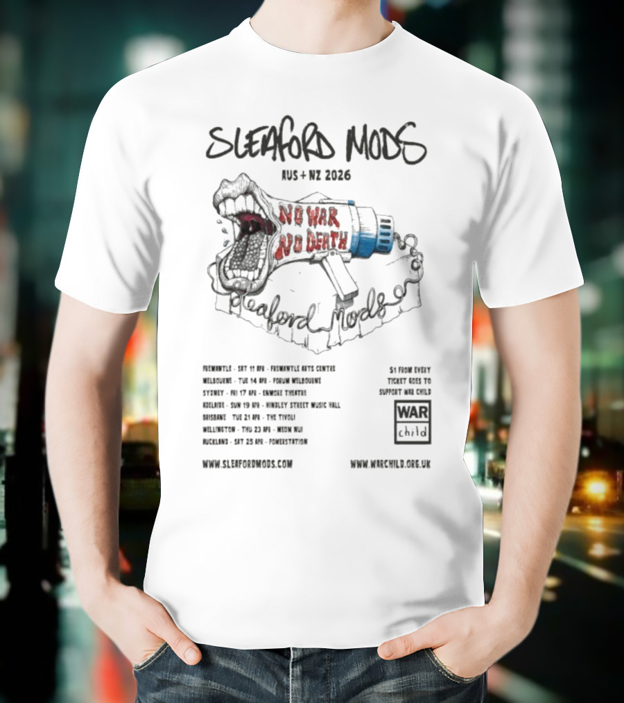 Sleaford Mods Tour NZ AUS 2026 Dates It Are Bertie Fortitude Music Hall T-Shirt