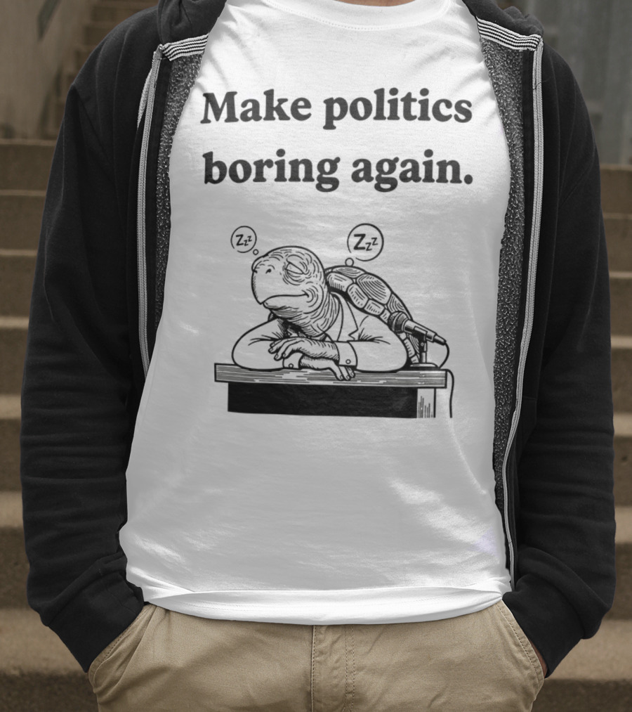 Turtles Mitch McConnell Make Politics Boring Again Satirical Meme T-Shirt
