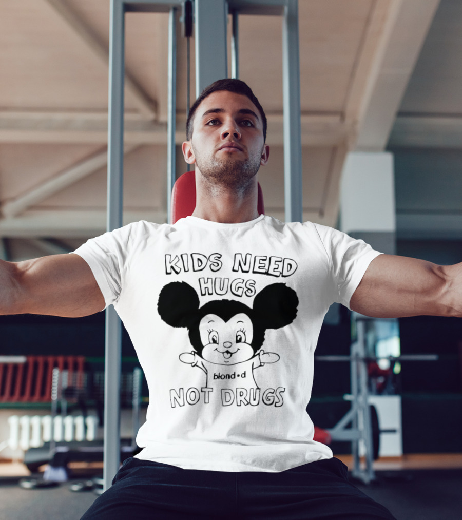 Kids Need Hugs Not Drugs Mouse Ears Cartoon Style T-Shirt