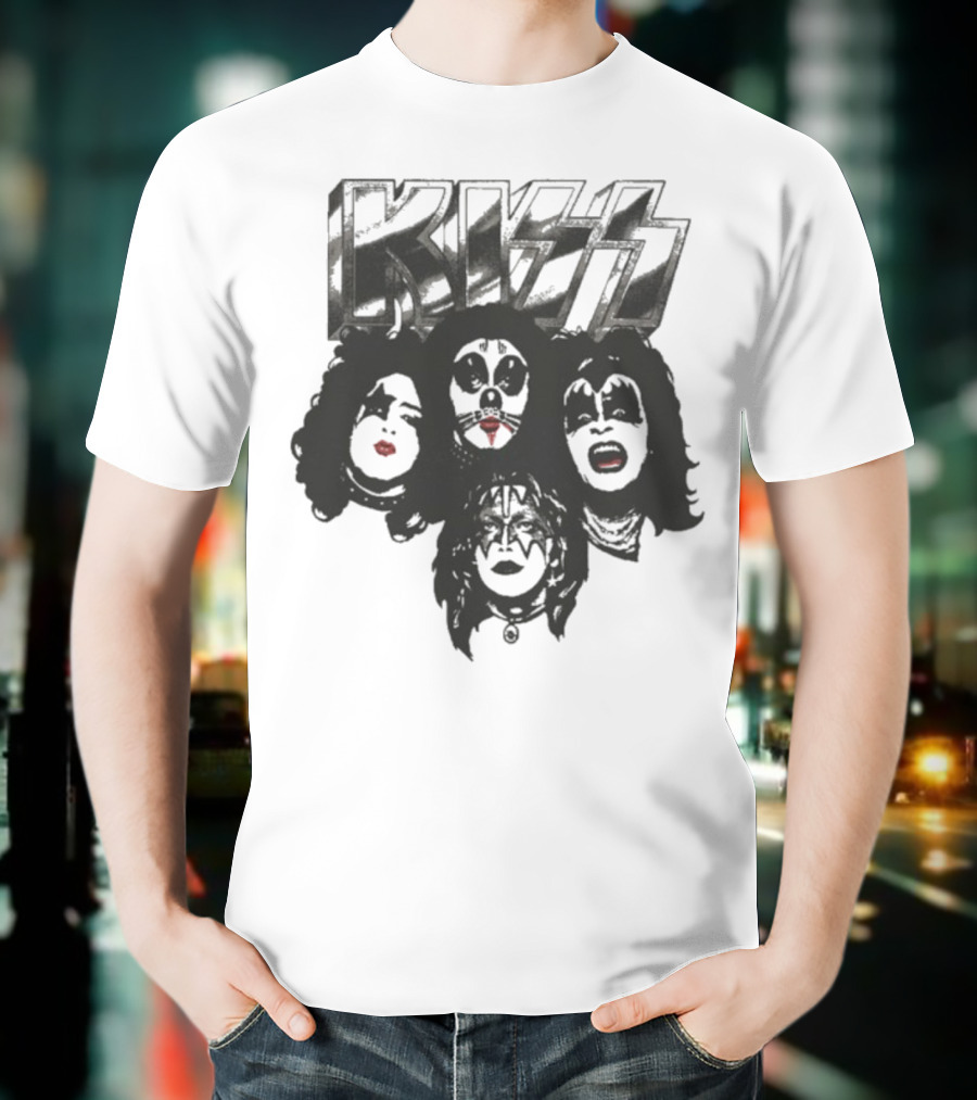 KISS 50th Anniversary Band Member Faces And Logo T-Shirt