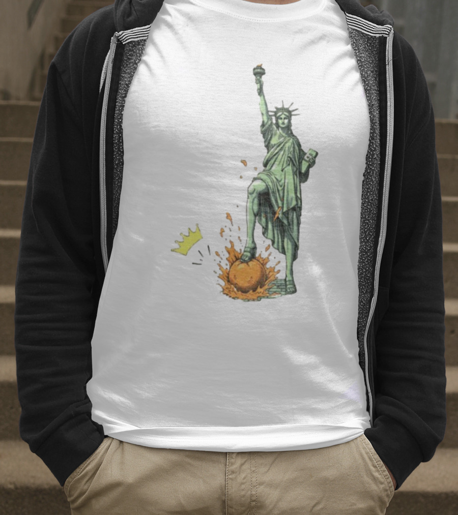 No Kings In America Statue Of Liberty Crown Orange Anti Trump Vintage T-Shirt