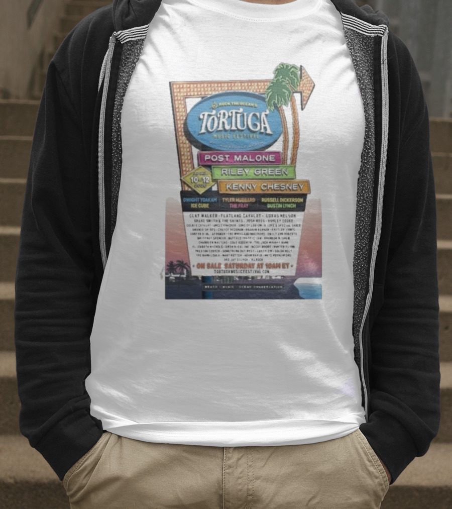 Rock The Ocean’s Tortuga Music Festival April 10 12 2026 Ft Lauderdale Beach Post Malone Riley Green Kenny Chesney T-Shirt