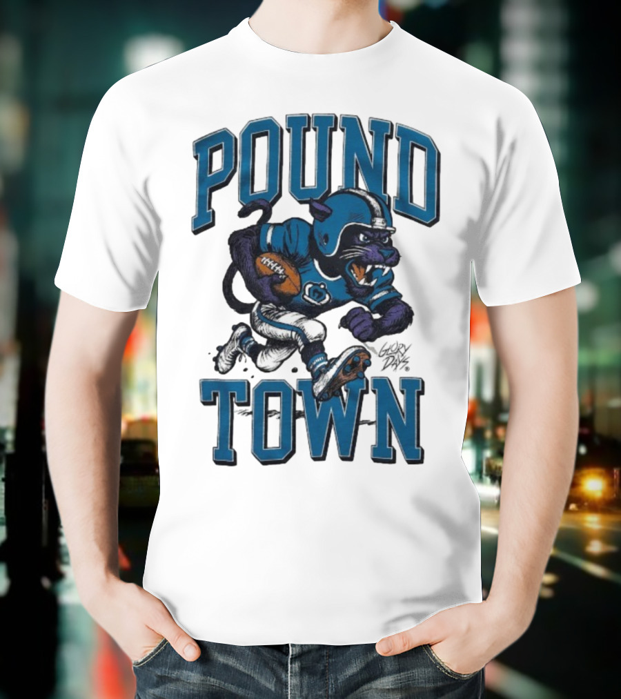 Carolina Panthers Pound Town Running Mascot Glory Days T-Shirt