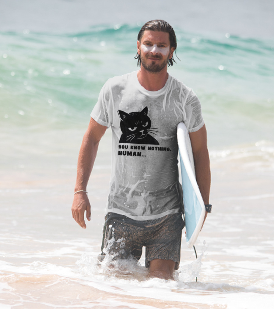 You Know Nothing Human Cat Meme T-Shirt