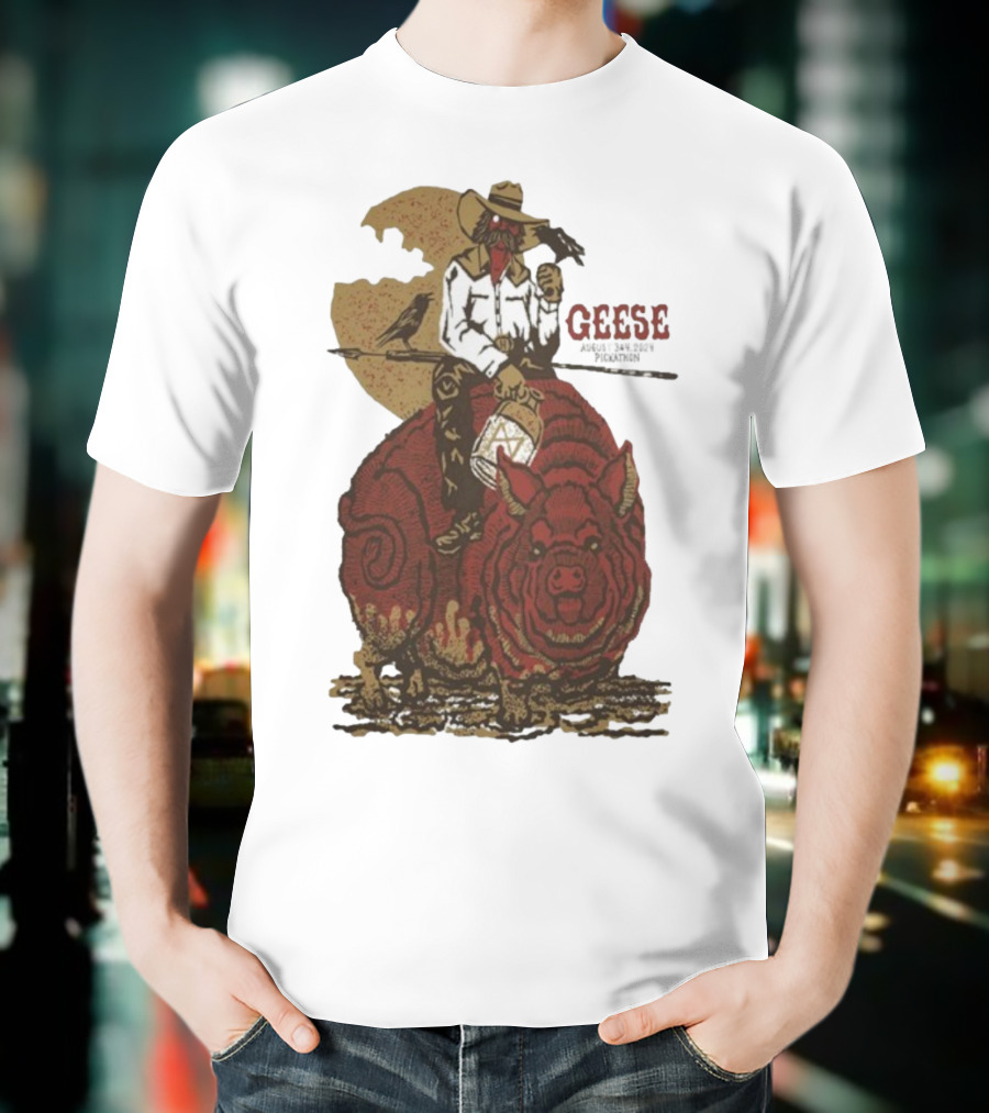 Geese World Live Show 2025-2026 Tour Cowboy Western Pig-Rider Vintage Style T-Shirt