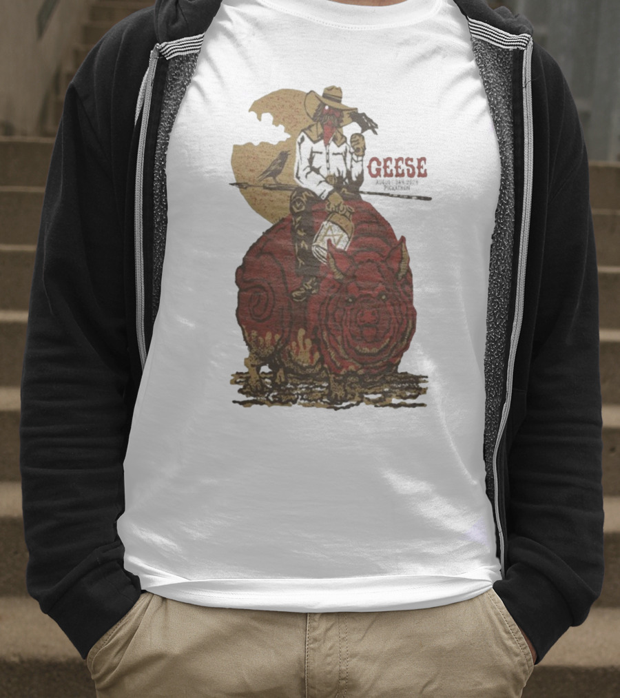 Geese World Live Show 2025-2026 Tour Cowboy Western Pig-Rider Vintage Style T-Shirt
