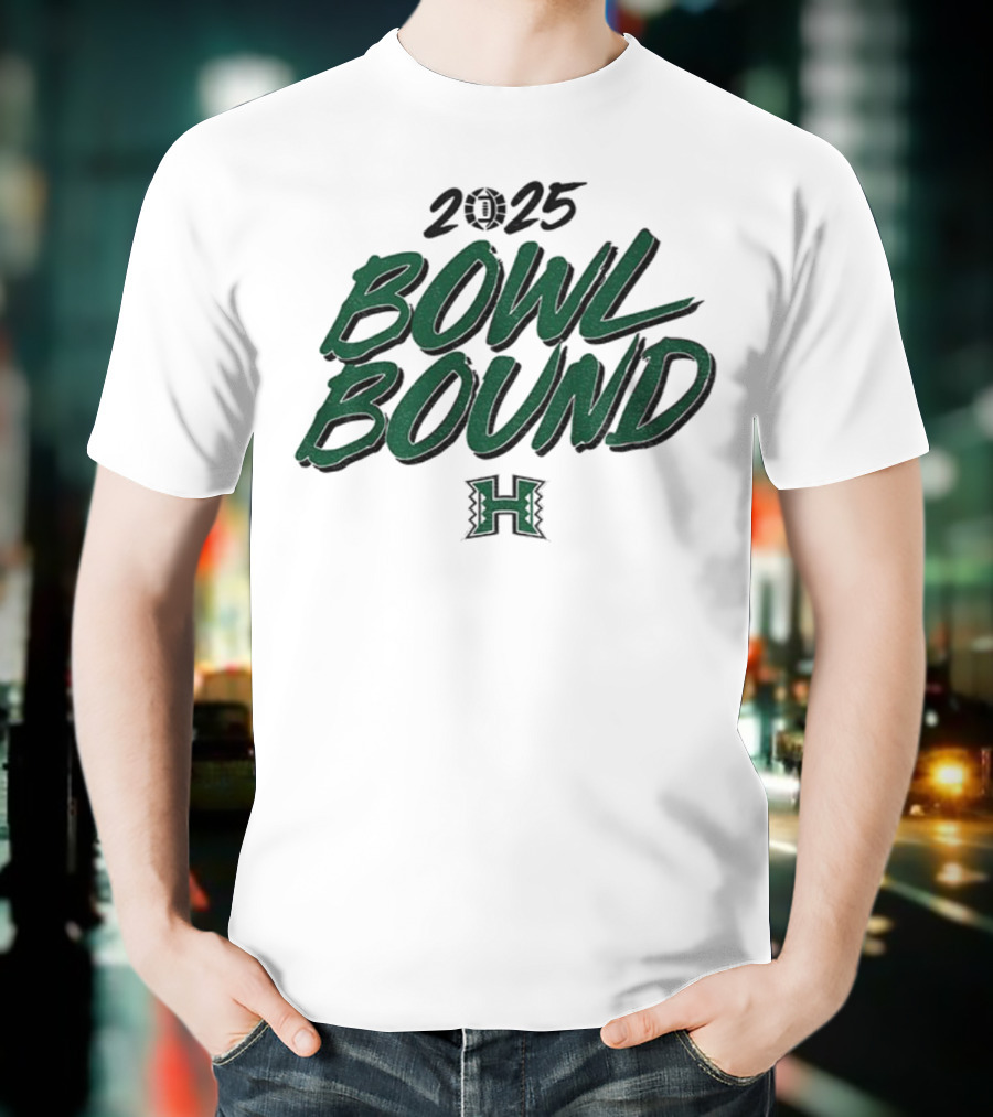 2025 Hawaii Rainbow Warriors Bowl Bound H Logo T-Shirt
