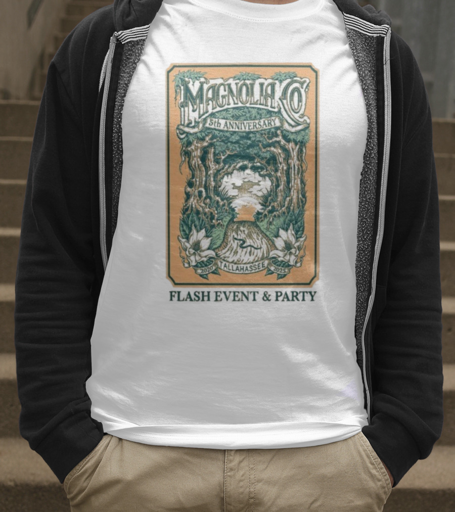 Magnolia Co 5th Anniversary 2025 Tallahassee Flash Event Party T-Shirt