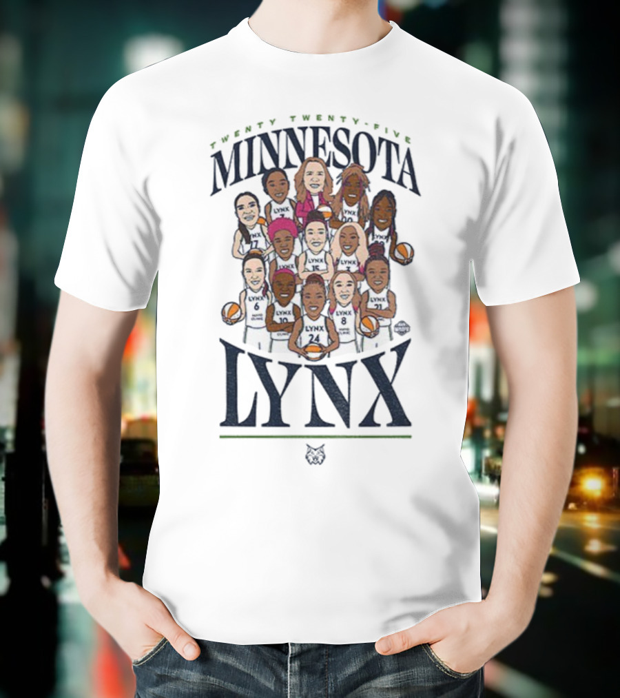 Minnesota Lynx Roster Caricature Twenty Twenty-Five Basketball Team T-Shirt