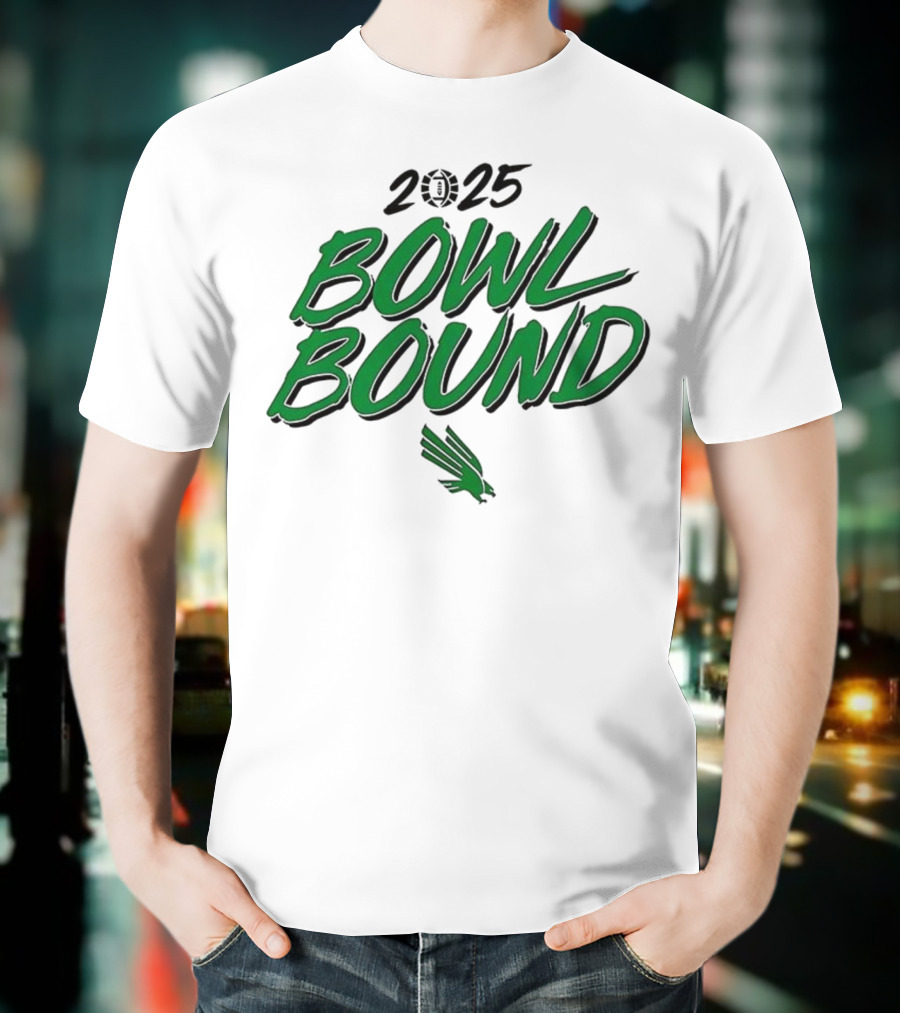 North Texas Mean Green 2025 Bowl Bound Football Team Enthusiasts Apparel T-Shirt