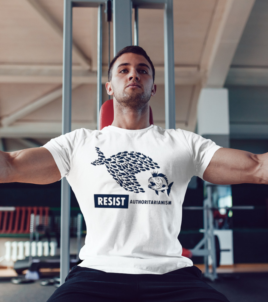 Resist Authoritarianism Fish Collective Overcoming Oppression T-Shirt