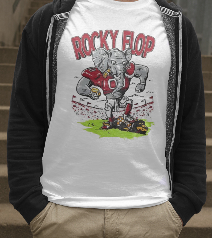 Rocky Flop Alabama Crimson Tide Football Elephant Dominating Georgia Bulldogs T-Shirt