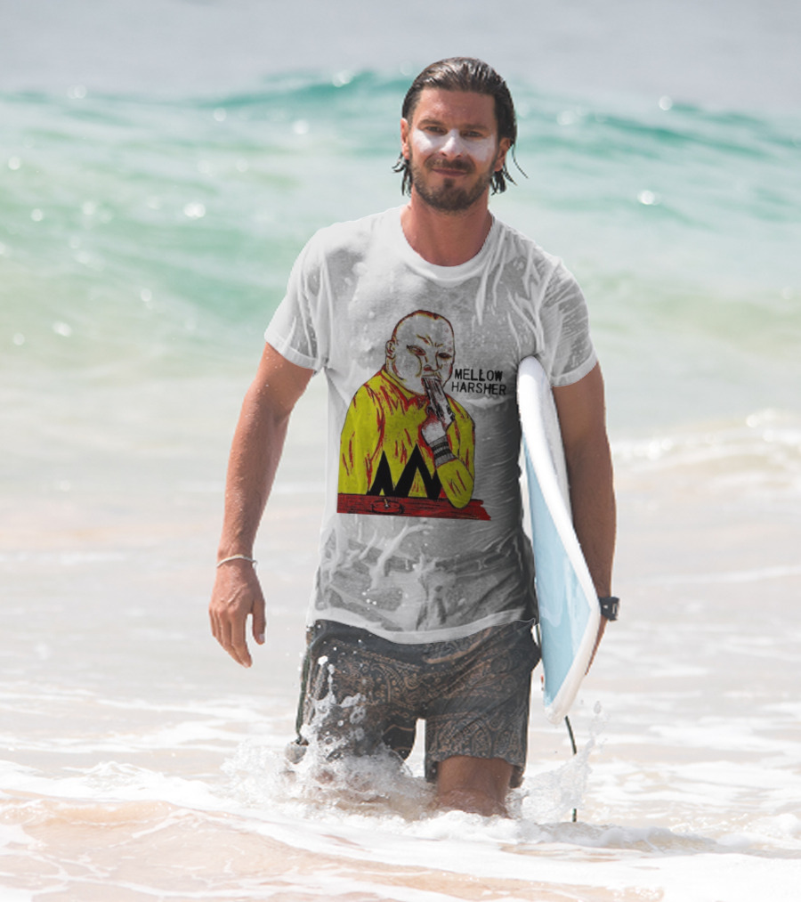 Shattered Dreams Mellow Harsher Yellow Red Illustration T-Shirt