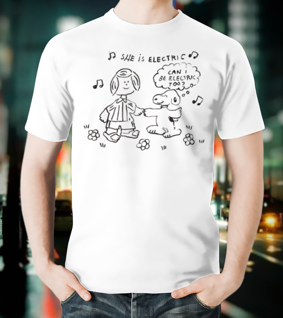 Sally Brown And Snoopy She Is Electric Can I Be Electric Too T-Shirt