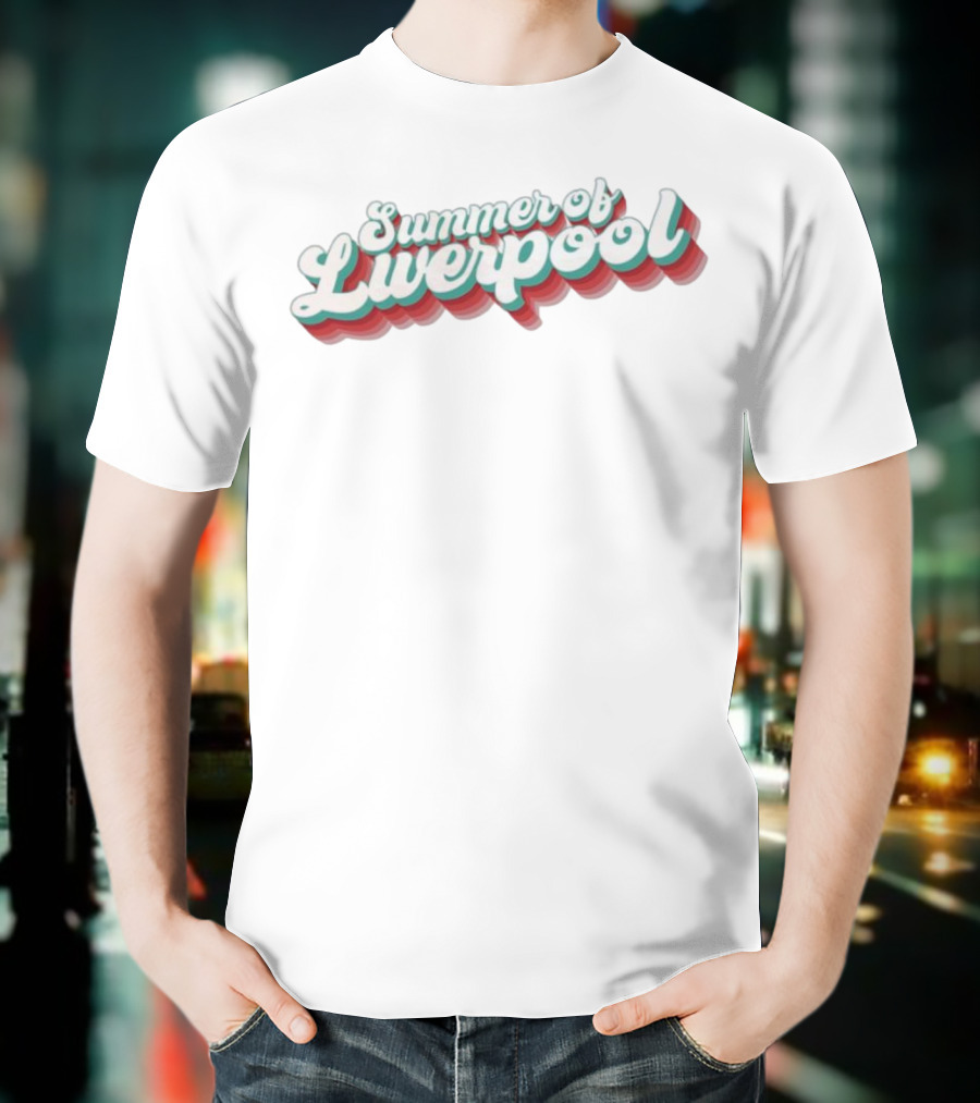 Summer Of Liverpool Vintage Text Cascade T-Shirt