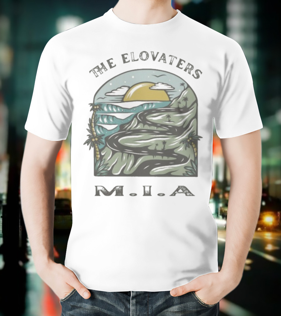 The Elovaters MIA Beach Road Sunset Illustration T-Shirt