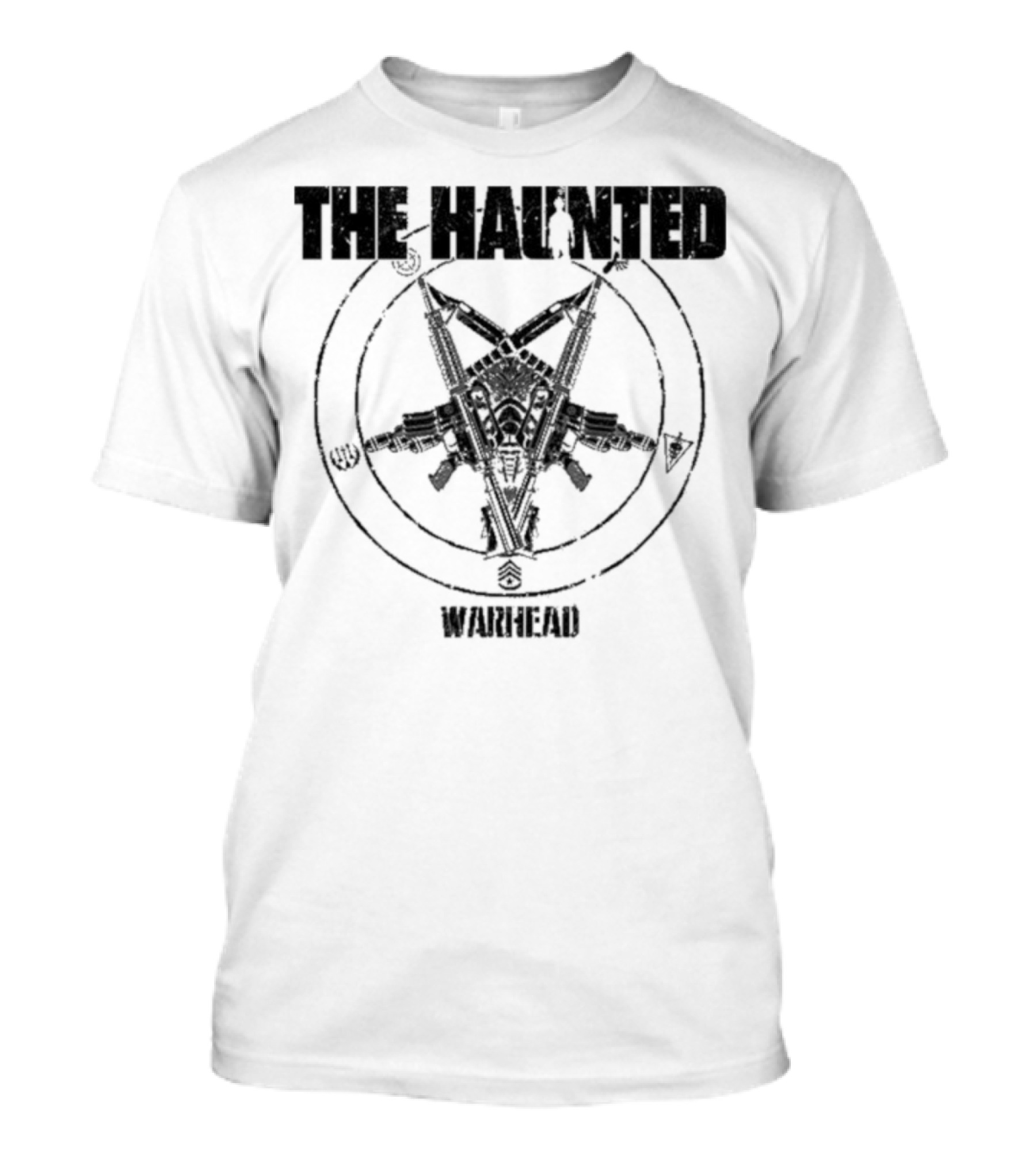 The Haunted Warhead Occult Symbolic Skull And Gun Emblem T-Shirt