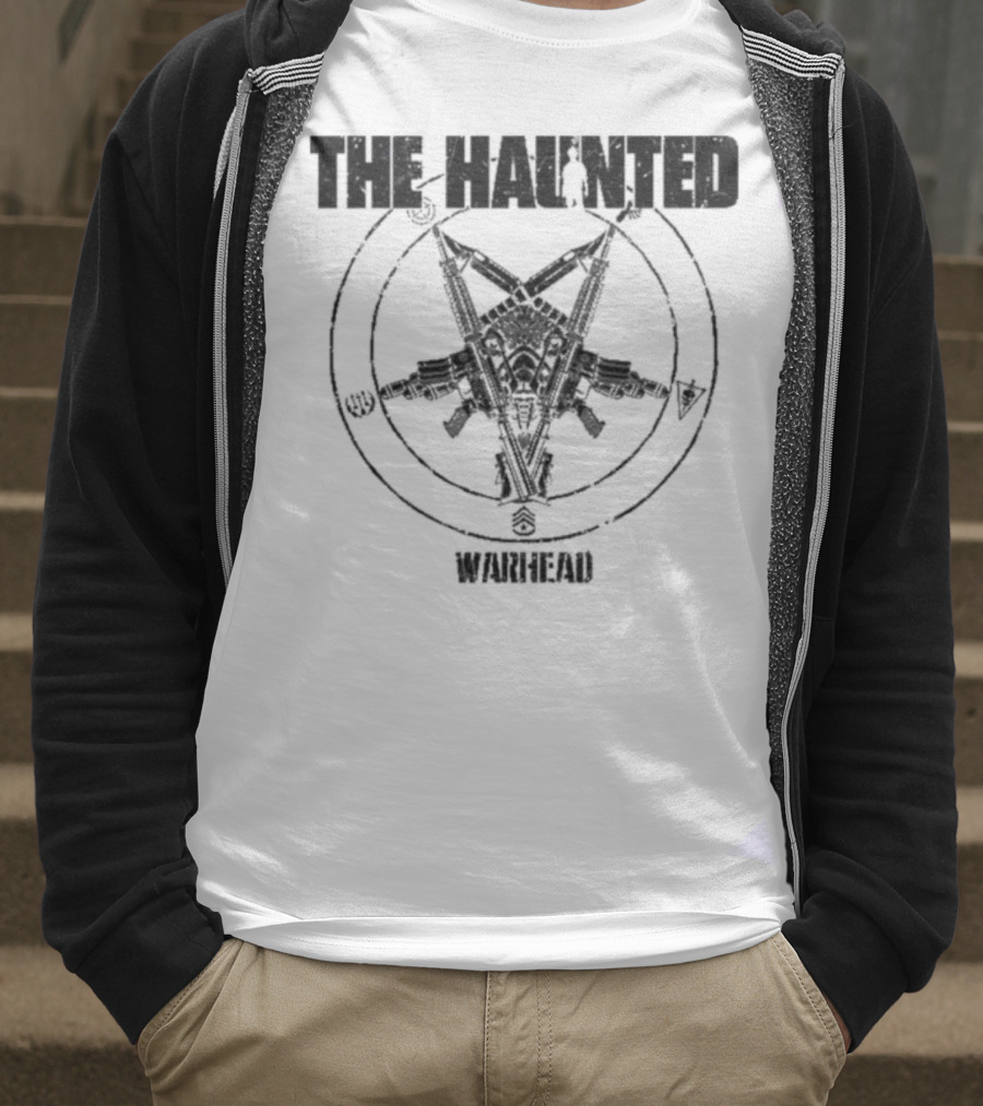 The Haunted Warhead Occult Symbolic Skull And Gun Emblem T-Shirt