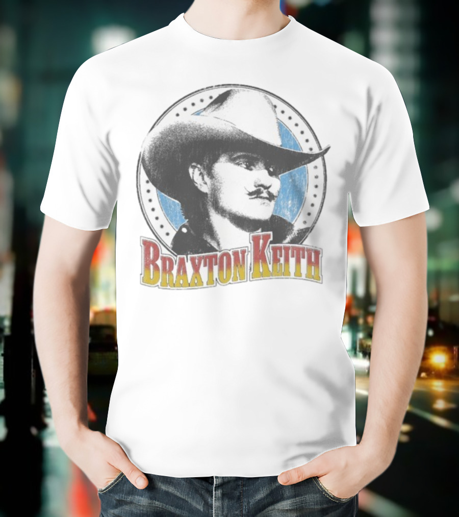 Braxton Keith Western Cowboy Style Headshot Retro Design T-Shirt