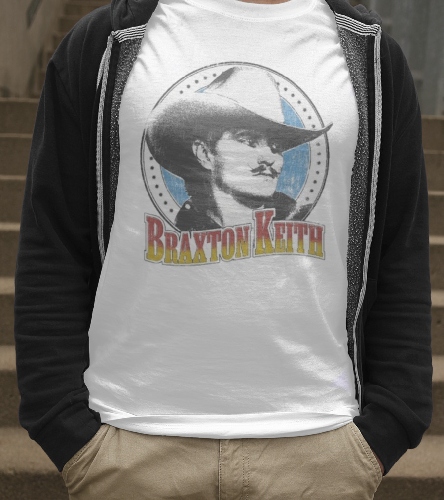 Braxton Keith Western Cowboy Style Headshot Retro Design T-Shirt
