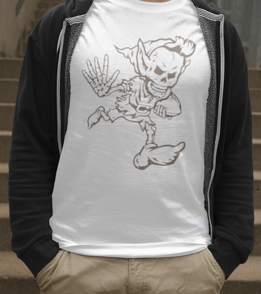 Cleveland Football Brownie Skeleton Illustration T-Shirt