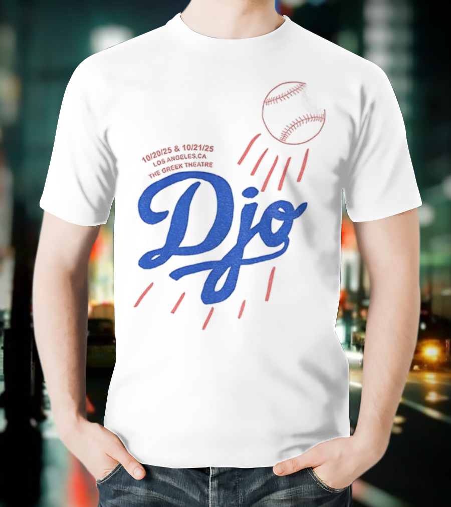 Djo Greek Theatre Los Angeles Dodgers CA Oct 20 2025 Tour T-Shirt
