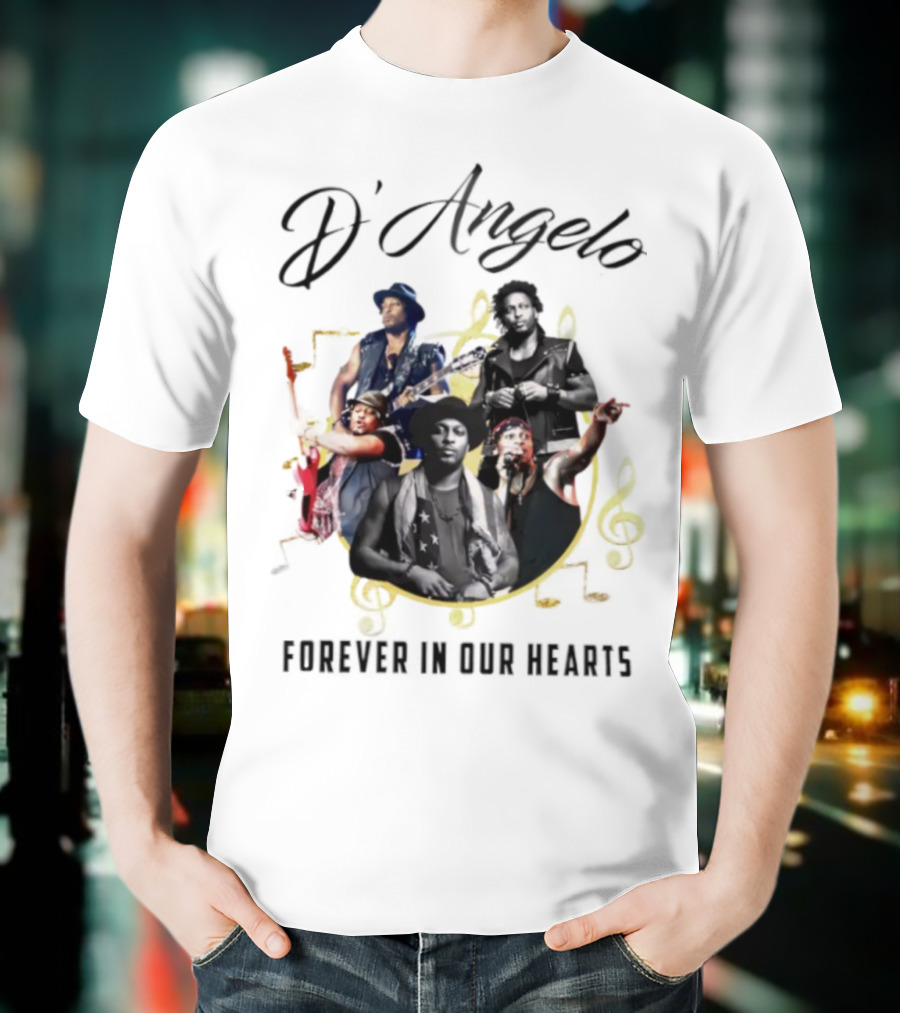 D’Angelo Forever In Our Hearts Music Legends Montage 2025 T-Shirt