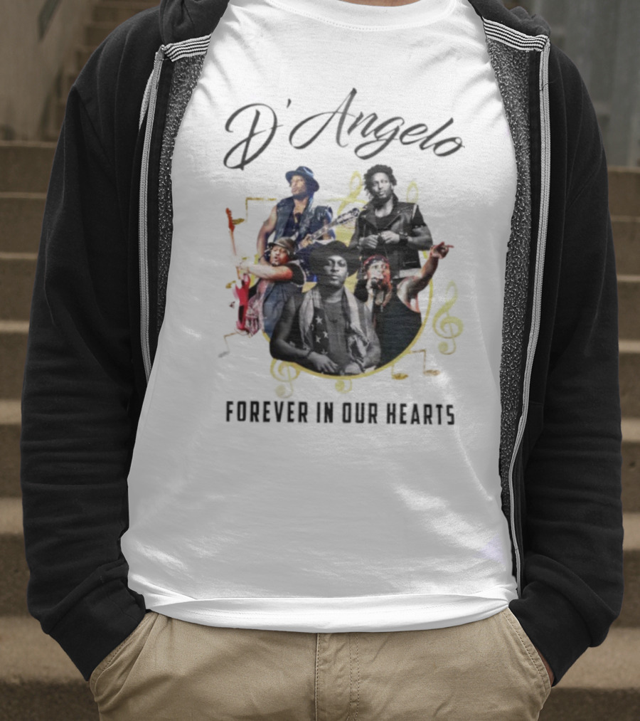D’Angelo Forever In Our Hearts Music Legends Montage 2025 T-Shirt