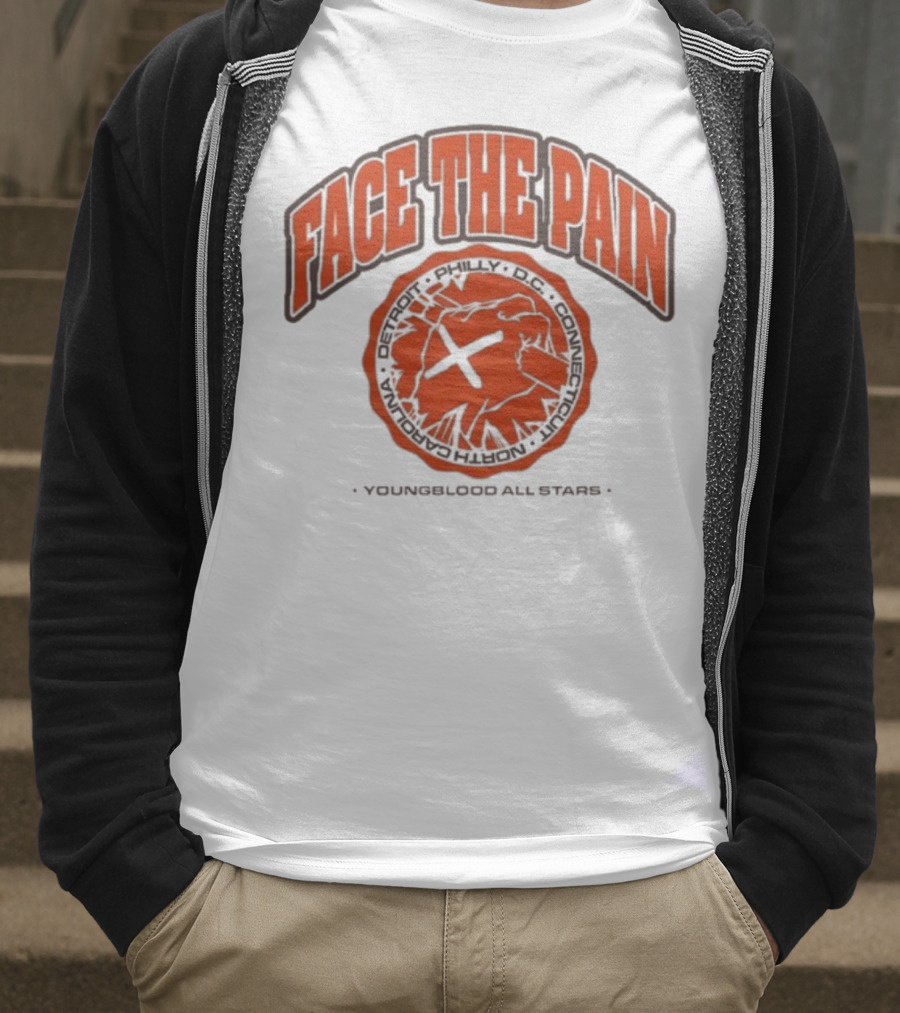 Face The Pain Youngblood All-Stars Detroit Philly Retro Sports Iconography T-Shirt