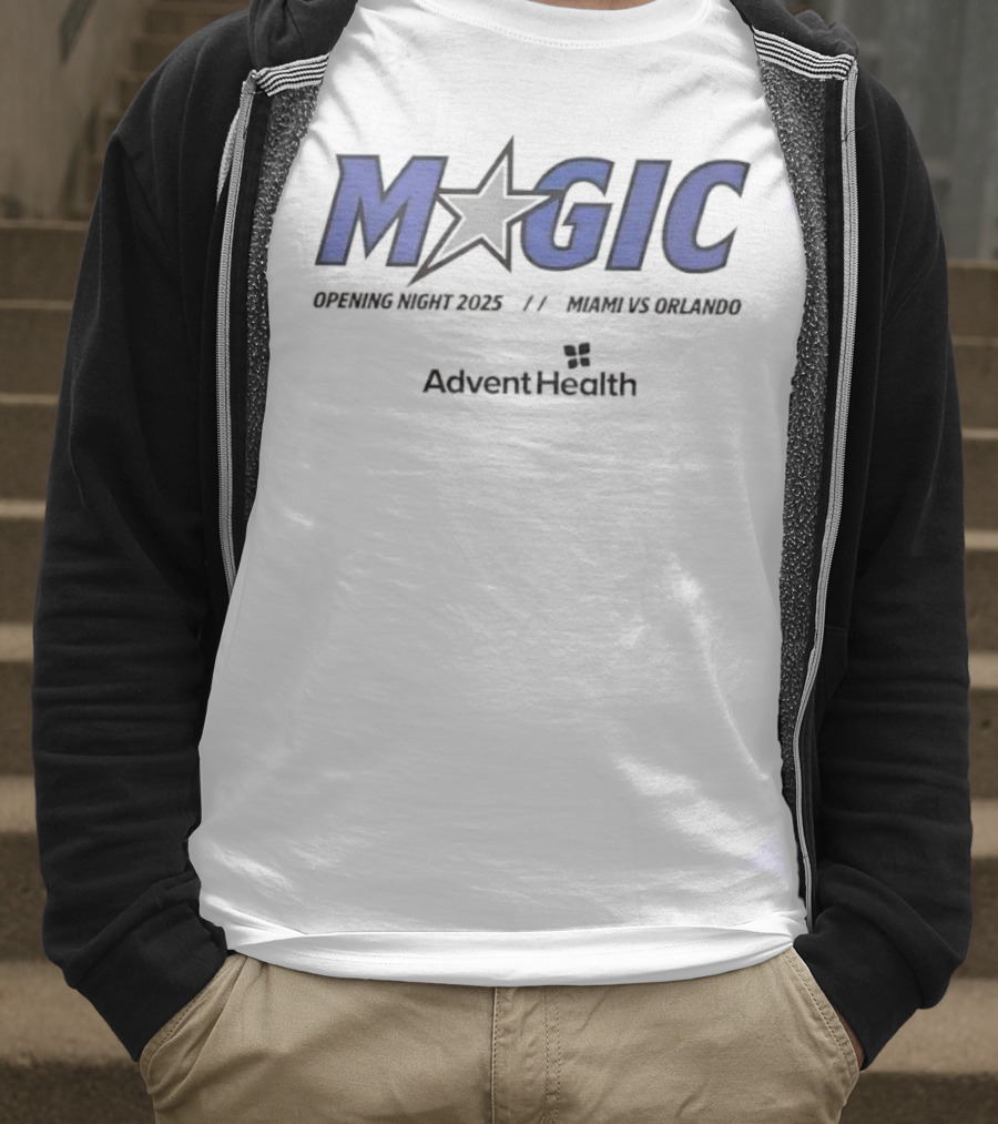 Magic Opening Night 2025 Miami Vs Orlando AdventHealth T-Shirt