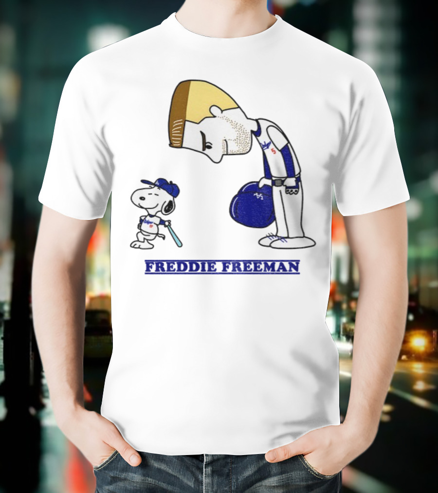 Peanuts Snoopy Freddie Freeman Los Angeles Dodgers MLB Baseball 2025 T-Shirt
