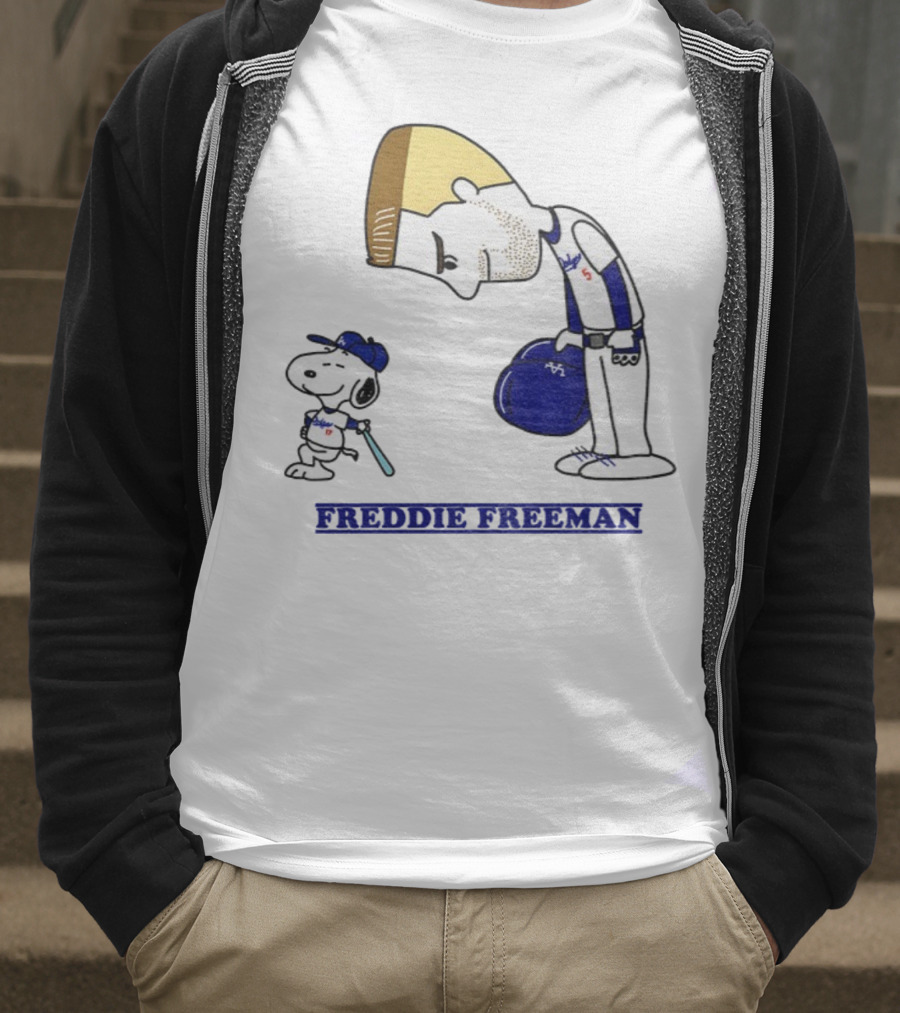 Peanuts Snoopy Freddie Freeman Los Angeles Dodgers MLB Baseball 2025 T-Shirt