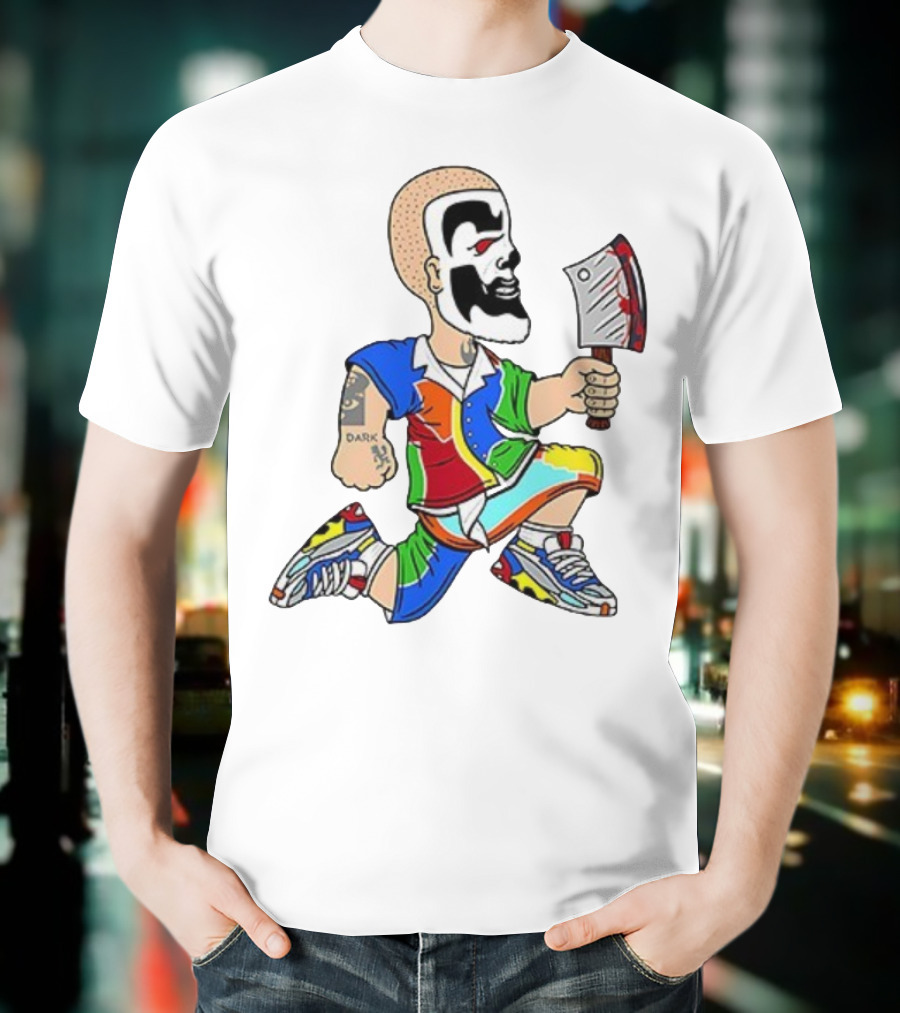 Shaggy Hatchetman Cartoon Insane Clown Posse Juggalo Colorful Style T-Shirt