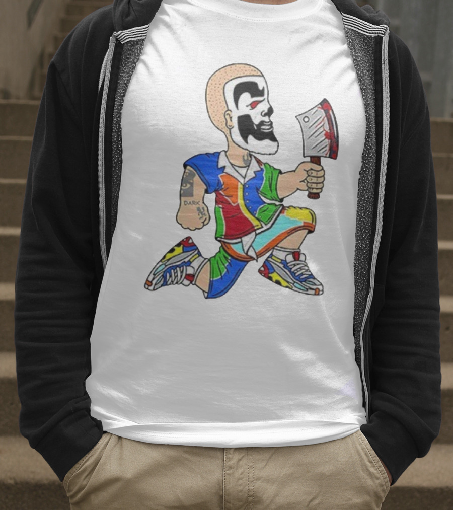 Shaggy Hatchetman Cartoon Insane Clown Posse Juggalo Colorful Style T-Shirt