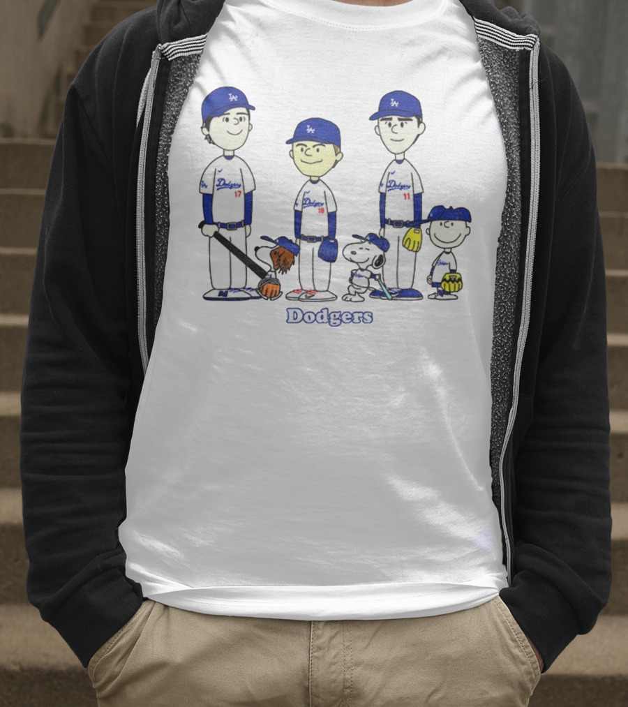 Dodgers Snoopy Peanuts Yoshinobu Yamamoto Shohei Ohtani Tommy Edman MLB Baseball T-Shirt