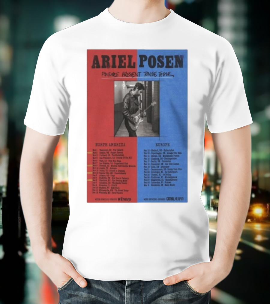 Ariel Posen Future Present Tense Tour North America Europe 2025 2026 Special Guests Wendigo Cathal Murphy T-Shirt