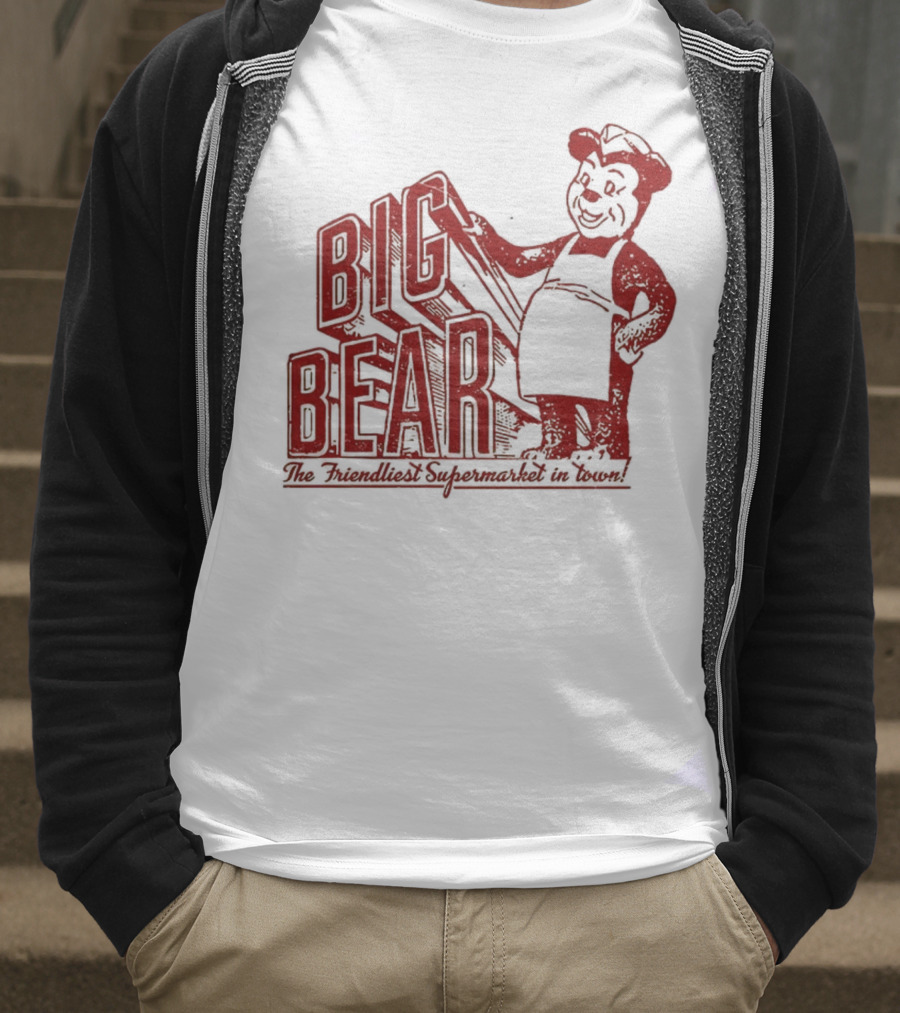 Big Bear The Friendliest Supermarket In The Town San Diego Retro Chef Logo T-Shirt