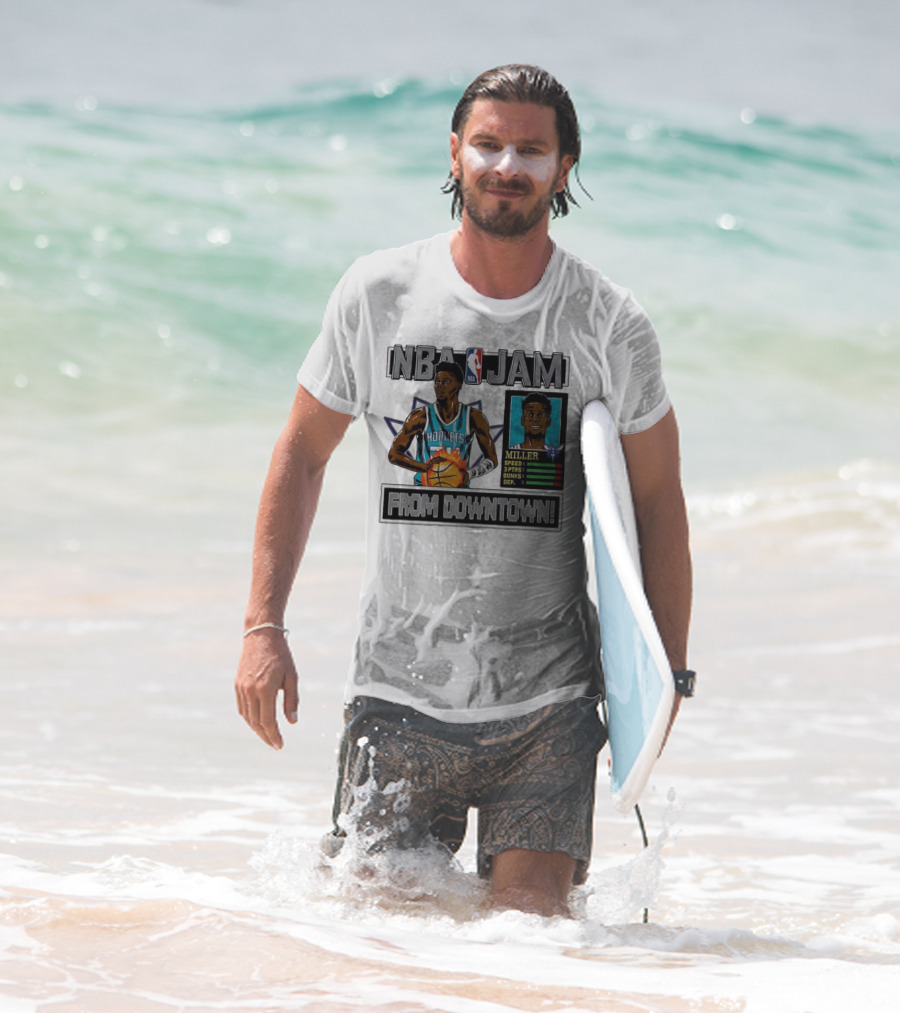 NBA Jam Brandon Miller Charlotte Hornets From Downtown Classic Video Game T-Shirt