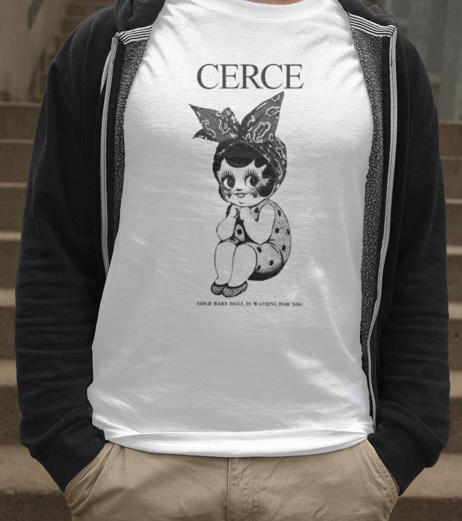 Cerce Your Baby Doll Is Waiting For You Vintage Illustration T-Shirt