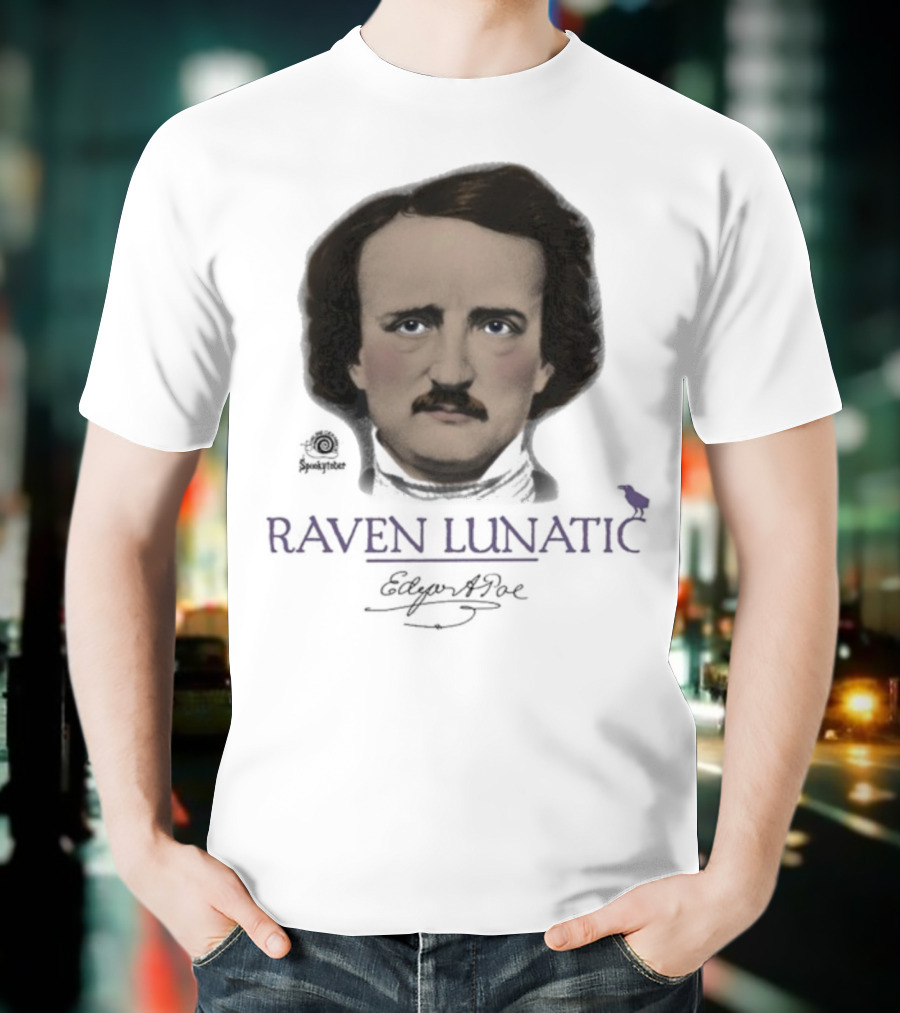 Raven Lunatic Edgar Allan Poe T-Shirt