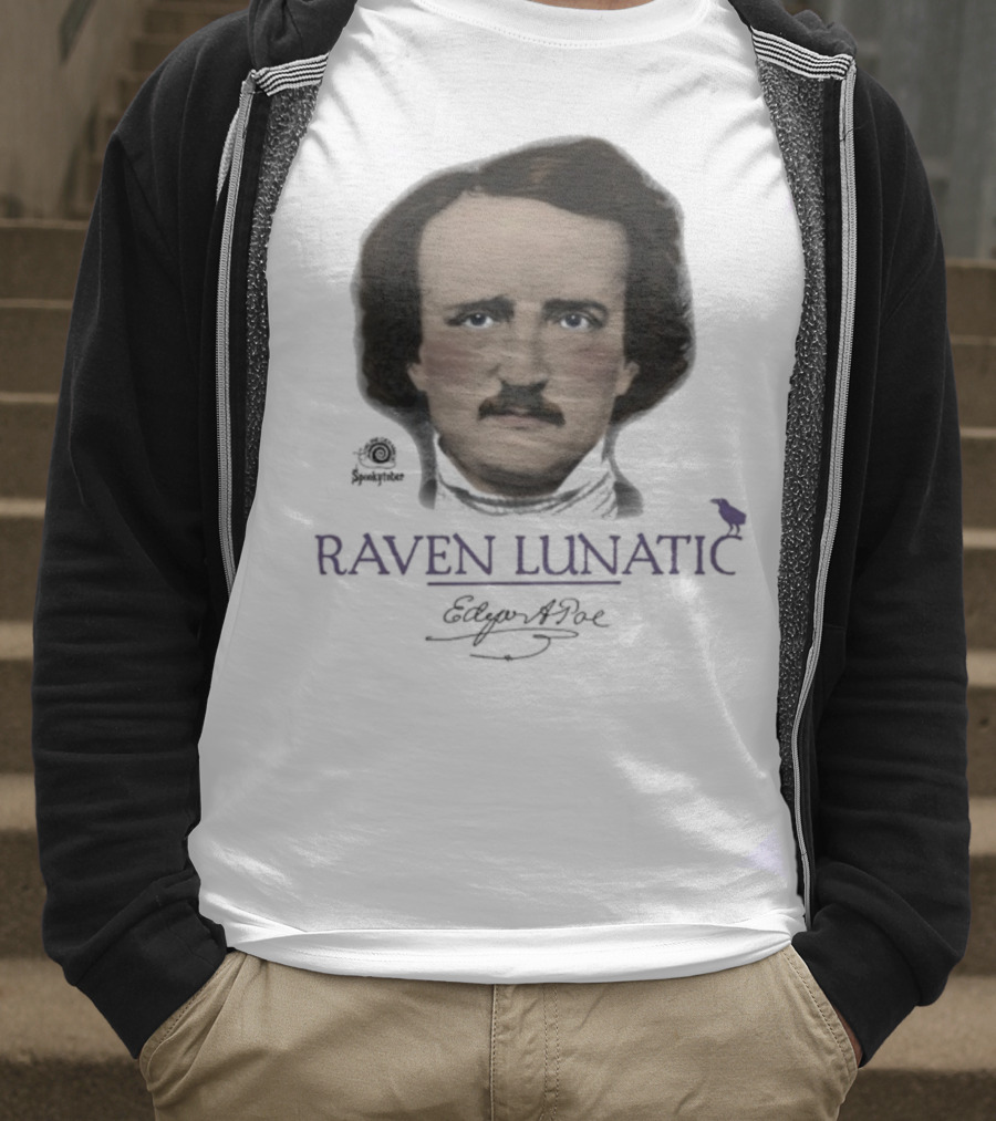 Raven Lunatic Edgar Allan Poe T-Shirt