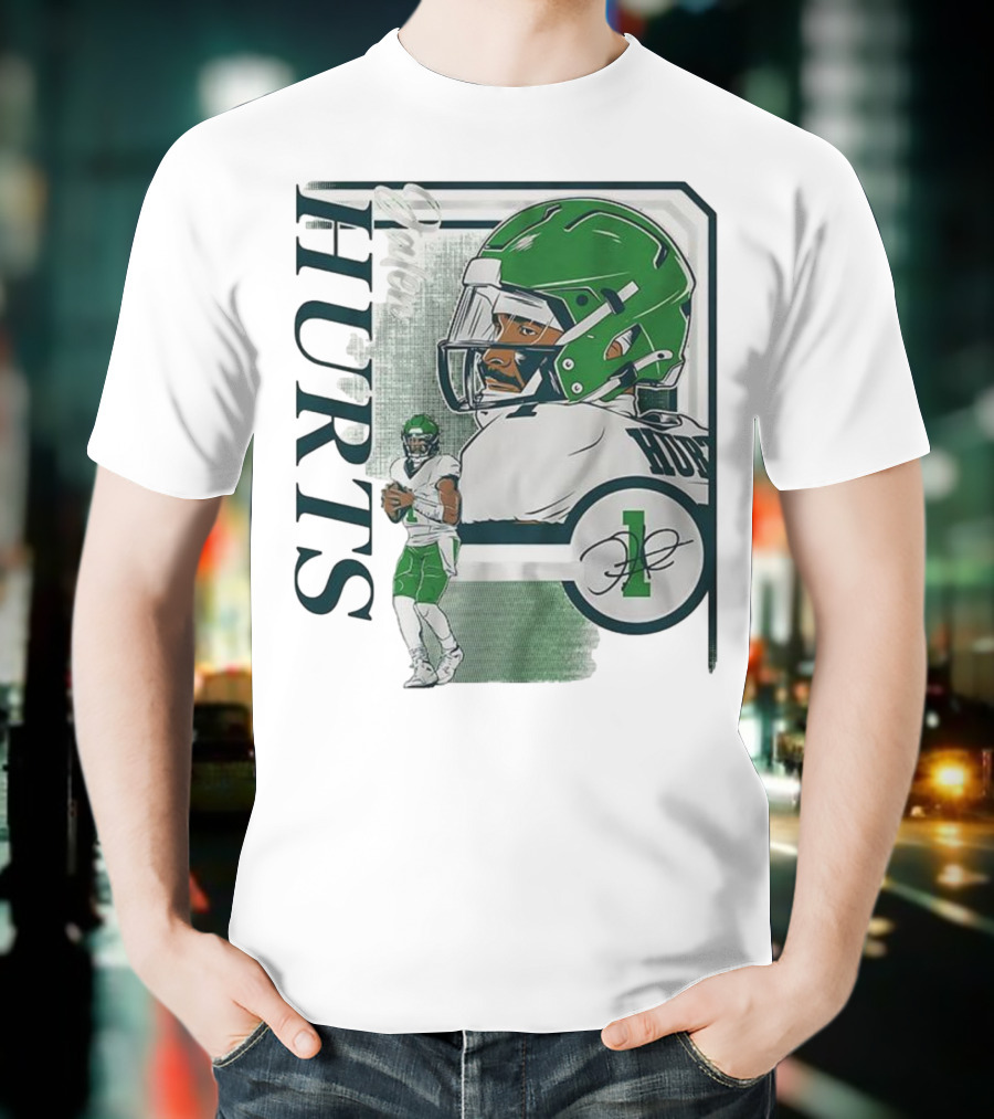 Jalen Hurts Philadelphia Eagles Football Collage Frame Signature HURTS 1 T-Shirt