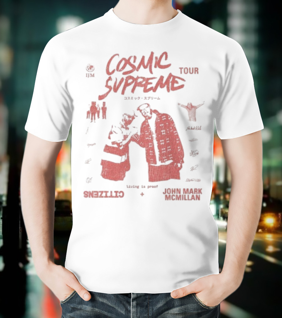 Cosmic Supreme Tour 2025 Living Is Proof John Mark Paparazzi Astro Wave T-Shirt