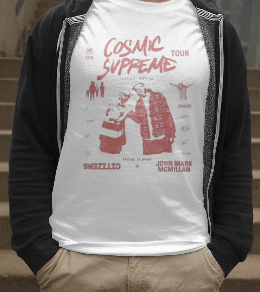 Cosmic Supreme Tour 2025 Living Is Proof John Mark Paparazzi Astro Wave T-Shirt